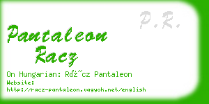 pantaleon racz business card